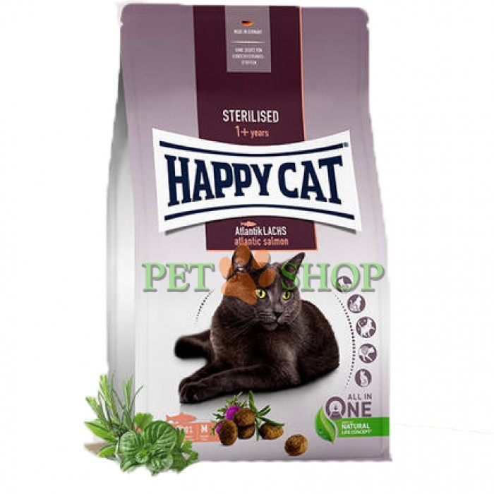 <p><strong> Happy Cat Sterilised Weide-Lamm pentru pisici sterilizate cu pui și somon 10 kg</strong></p>