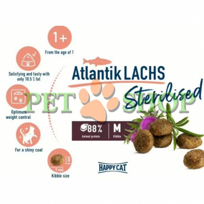 <p><strong>&nbsp;Happy Cat Sterilised Weide-Lamm pentru pisici sterilizate&nbsp;cu pui și somon 10 kg</strong></p>