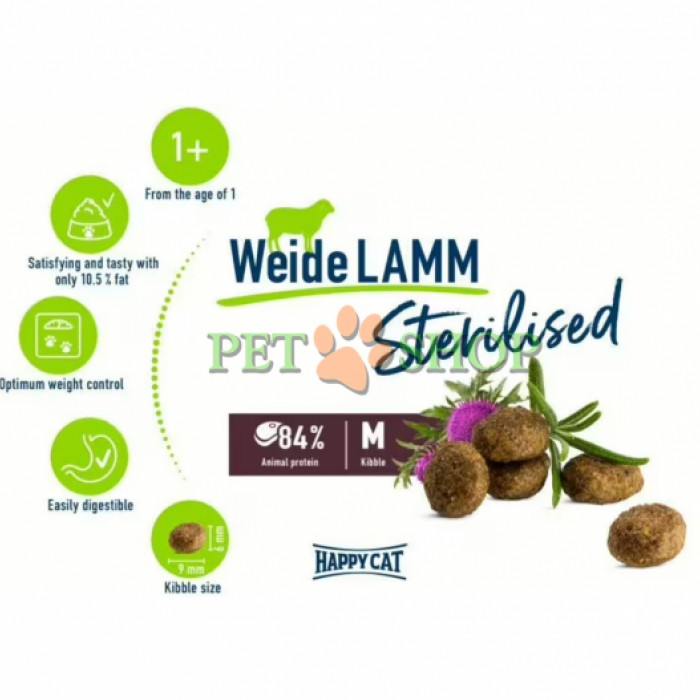 <p><strong>&nbsp;Happy Cat Sterilised Weide-Lamm pentru pisici sterilizate&nbsp;cu pui și miel&nbsp;1&nbsp;kg la cantar</strong></p>