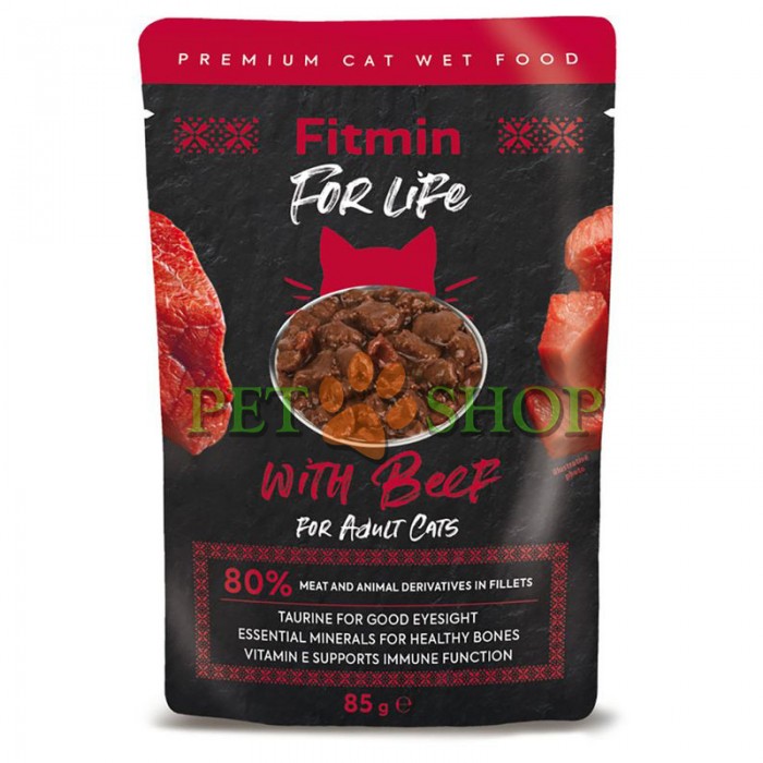 <p><strong>Fitmin For Life Adult fillets beef&nbsp;&ndash;&nbsp;Hrana umeda completă pentru pisici adulți - carne de vita feliata in sos propriu.</strong></p>