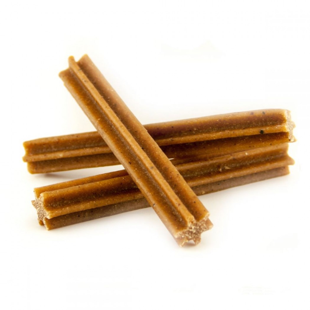 <p><strong>Аппетитная закуска в виде жевательных палочек для взрослых собак. Помогает поощрить питомца с пользой для здоровья его зубов и ротовой полости.</strong></p>