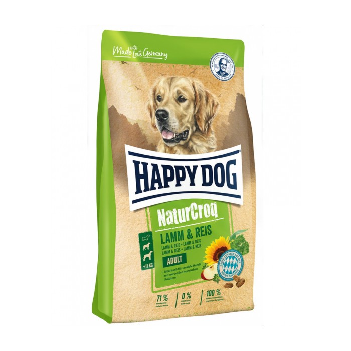 <p><strong>Happy Dog NaturCroq Ягненок с рисом&nbsp;15 кг&nbsp;содержит высококачественные и легкоусвояемые ингредиенты: вкусного ягненка, хорошо переносимый рис, а также ценные Омега-3 и Омега- 6-жирные кислоты из подсолнечного и рапсового масел &ndash; важно для здоровья кожи и блестящей шерсти.&nbsp;</strong></p>