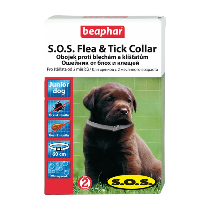 <p><strong>Ошейник S.O.S. Flea & Tick Collar от&nbsp;блох&nbsp;и&nbsp;клещей для&nbsp;щенков, белый 60 см.</strong></p>
