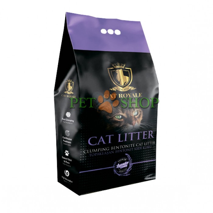 <p><strong>Бентонитовый Супервпитывающий комкующиеся наполнитель для кошачьего туалета Cat Royale Лаванда&nbsp;5 литров</strong></p>