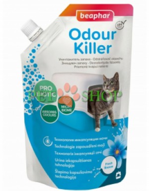 <p><strong>Уничтожитель запаха Odour Killer Beaphar &mdash; устраняет неприятный запах кошачьих туалетов.</strong></p>