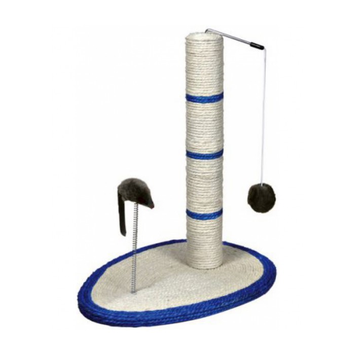 <p><strong>Когтеточка на овальной подставке с мышкой на пружине и шариком, H - 45&nbsp;см.</strong></p>