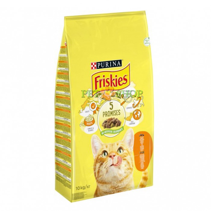 <p><strong>Cухой корм Friskies для взрослых кошек курица, овощи 10 кг</strong></p>