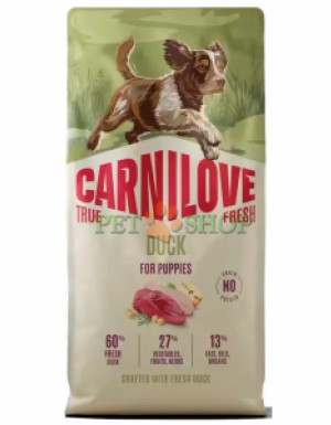 <p><strong>Carnilove True Fresh Puppy Duck</strong> -&nbsp;полнорационный корм TRUE FRESH со свежей уткой. Для щенков всех пород в возрасте от 1 до 12 месяцев.&nbsp;<strong>Свежее мясо -&nbsp;Без куриного мяса и жира -</strong>&nbsp;<strong>Без злаков.&nbsp;</strong></p>