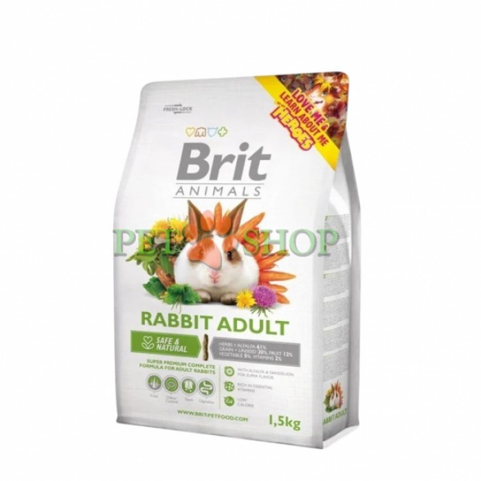 <p>Brit Animals Rabbit Adult - hrană completă super premium pentru iepuri adulți (de la 20 de săptăm&acirc;ni p&acirc;nă la 4 ani).</p>