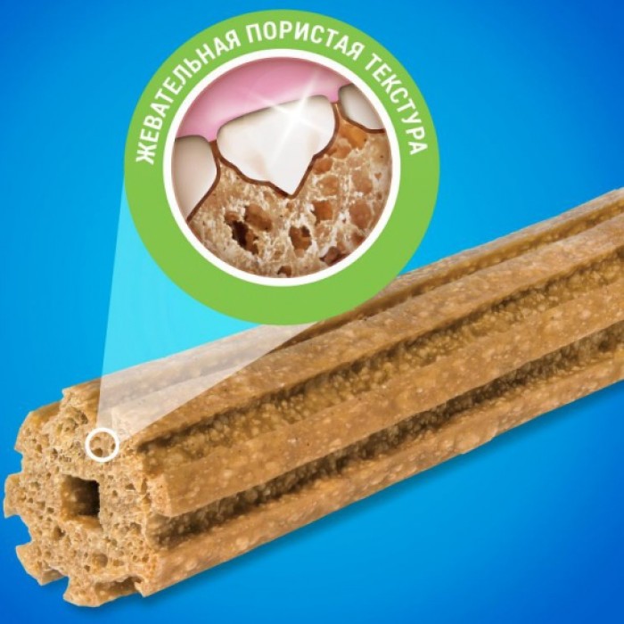 <p><strong>Лакомство&nbsp;Purina DentaLife&nbsp;&mdash; жевательные лакомства для собак, очищают даже труднодоступные задние зубы, которые наиболее подвержены образованию зубного камня и зубного налета, 115 грамм, 7&nbsp;палочек в упаковке.</strong></p>