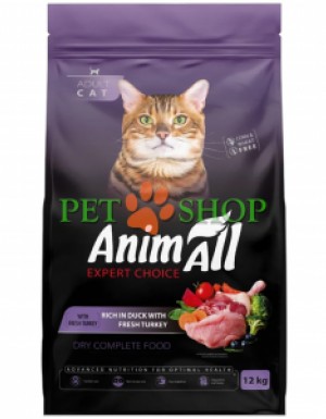 <p><strong>AnimAll Expert Choice Adult Cat&nbsp;Turkey, Duck -&nbsp;</strong>полнорационный сухой корм со свежей индейкой и уткой для взрослых кошек всех пород. Формула сочетает высококачественные белки, полезные жиры, овощи, ягоды и витаминно-минеральный комплекс для поддержания активного образа жизни, иммунитета и здорового вида шерсти любимца.</p>