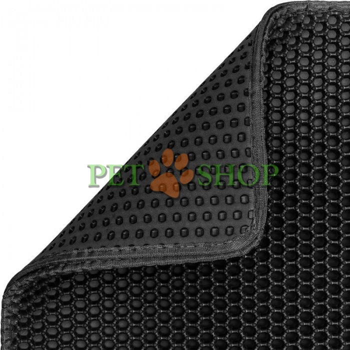 <p><strong>* Легко очистить. Внутри коврика собравшийся наполнитель можно легко высыпать обратно в лоток и помыть коврик. * Водонепроницаемый. * Быстро сохнет. * Уменьшает запахи. * Размеры 45 х 60&nbsp;см.&nbsp;Цвет: Черный.</strong></p>