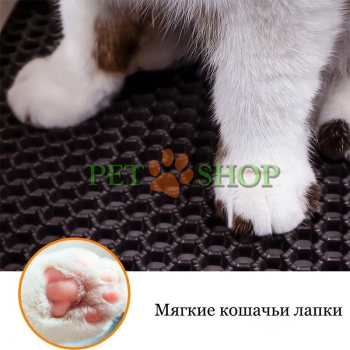 <p><strong>* Легко очистить. Внутри коврика собравшийся наполнитель можно легко высыпать обратно в лоток и помыть коврик. * Водонепроницаемый. * Быстро сохнет. * Уменьшает запахи. * Размеры 45 х 60&nbsp;см.&nbsp;Цвет: Черный.</strong></p>
