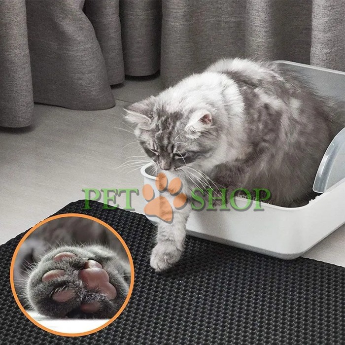 <p><strong>* Легко очистить. Внутри коврика собравшийся наполнитель можно легко высыпать обратно в лоток и помыть коврик. * Водонепроницаемый. * Быстро сохнет. * Уменьшает запахи. * Размеры 45 х 60&nbsp;см.&nbsp;Цвет: Черный.</strong></p>