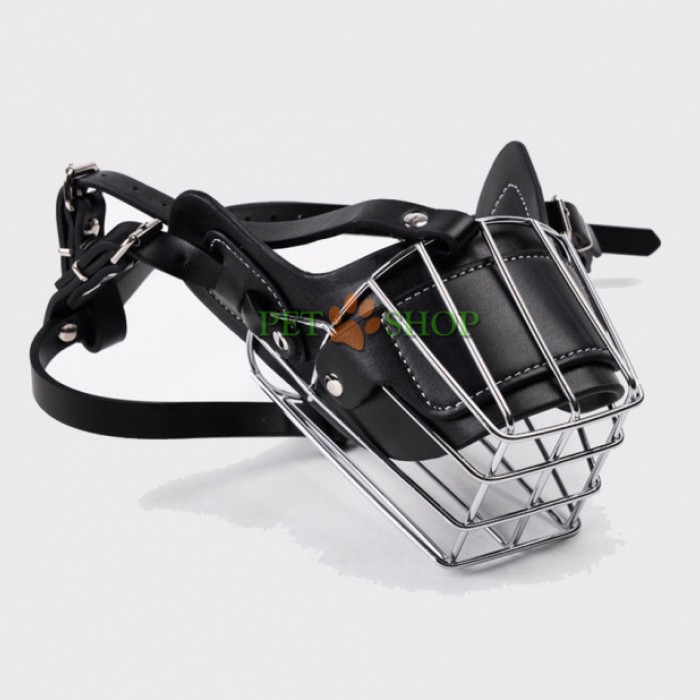 <p><strong>Намордник металлический L,&nbsp;хром с кожаными вставками</strong></p>

<p><strong>9.5 см* 15.5 см</strong></p>