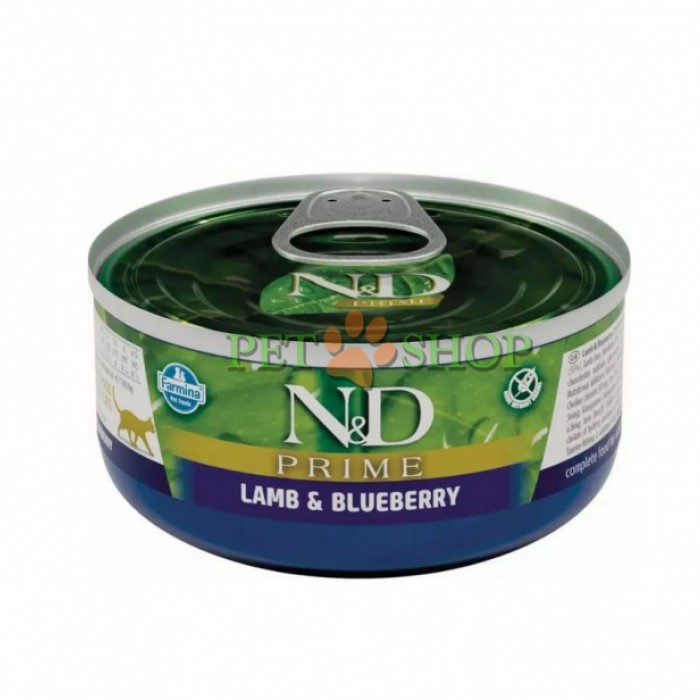 <p><strong>Farmina ND Cat Prime Lamb,&nbsp;Blueberry влажный беззерновой корм для взрослых кошек с ягненком и черникой - 70 гр</strong></p>