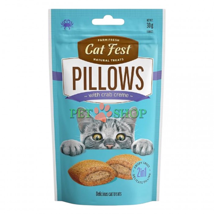 <p><strong>Delicatese special concepute pentru pisici &ndash; pernuțe crocante cu umplutură pufoasă din crabi.</strong></p>