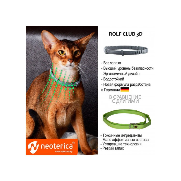 <p><strong>Rolf Club 3D Zgarda &Icirc;mpotriva căpușelor și puricilor pentru pisoi, Zgarda 40 cm</strong></p>