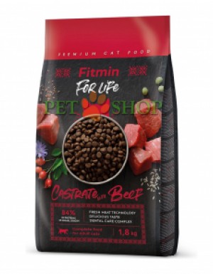<p><strong>Fitmin For Life Castrate Beef  - Полнорационный корм для кастрированных взрослых кошек со свежей говядиной.</strong></p>