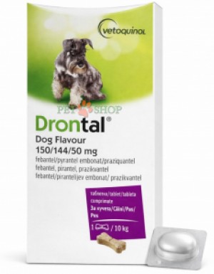 <p><strong>Drontal Dog Flavour -&nbsp;</strong>таблетка от глистов бледно-желтого цвета со вкусом мяса. Профилактика и терапия смешанных гельминтозов у собак, вызванных нематодами (токсокароз, анкилостомоз) и цестодами (тениидозы, дипилидиоз, эхиноккокозы). <strong>1 таблетка на 10 кг веса.</strong></p>