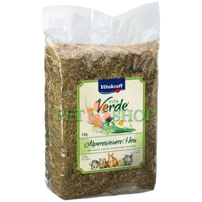 <p><strong>Vitakraft Vita Verde&reg; Alpenwiesen-Heu</strong> &mdash; натуральное ароматное сено альпийских лугов для ежедневного кормления грызунов. Сено богато клетчаткой, способствует правильному пищеварению и естественному стачиванию зубов.</p>

<p>&nbsp;</p>