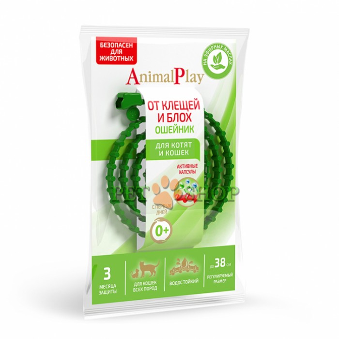 <p><strong>Ошейник Animal Play - безопасное и эффективное средство на основе натуральных эфирных масел цитронеллы и лаванды для ухода за шерстью и отпугивания насекомых и клещей Для кошек и котят&nbsp;</strong></p>