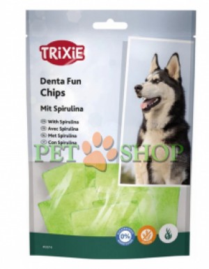 <p><strong>Trixie DentaFun chips cu spirulina pentru caini 50 gr</strong></p>