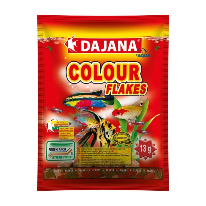 <p><strong>Комплексный корм для аквариумных рыбок Dajana Color Flakes для яркого окраса</strong>.</p>