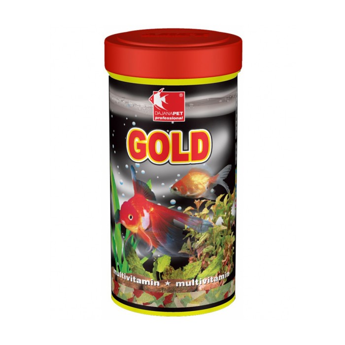 <p><strong>Комплексный&nbsp;корм для рыбок Dajana Gold в виде хлопьев для всех видов золотых рыбок, и их различных селекционных форм.</strong></p>