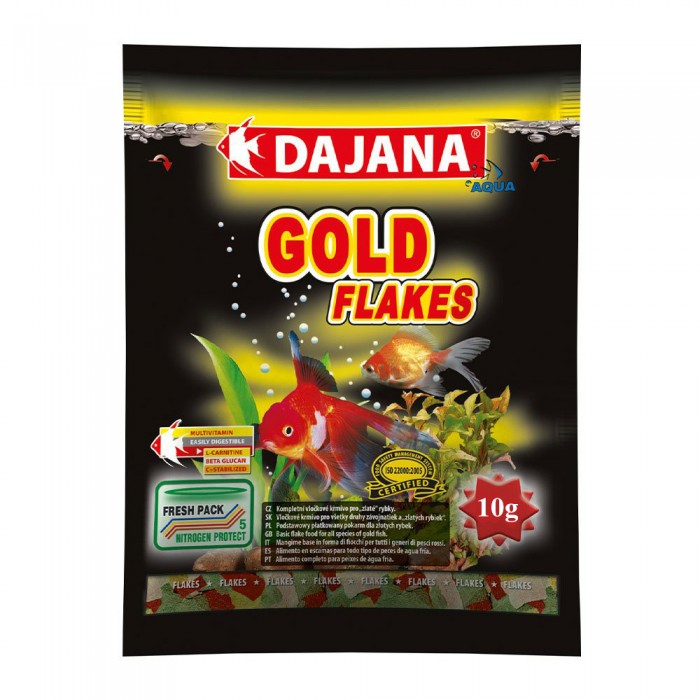 <p><strong>Комплексный&nbsp;корм для рыбок Dajana Gold в виде хлопьев для всех видов золотых рыбок, и их различных селекционных форм.</strong></p>