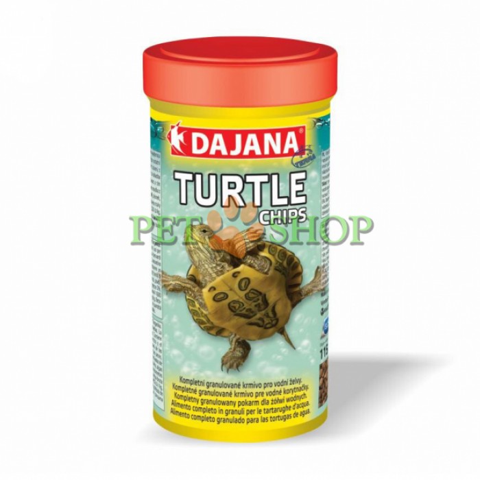 <p><strong>DAJANA TURTLE CHIPS Корм для водных черепах с цеолитом, уменьшает загрязнение воды 1000 мл - 400 грамм</strong></p>