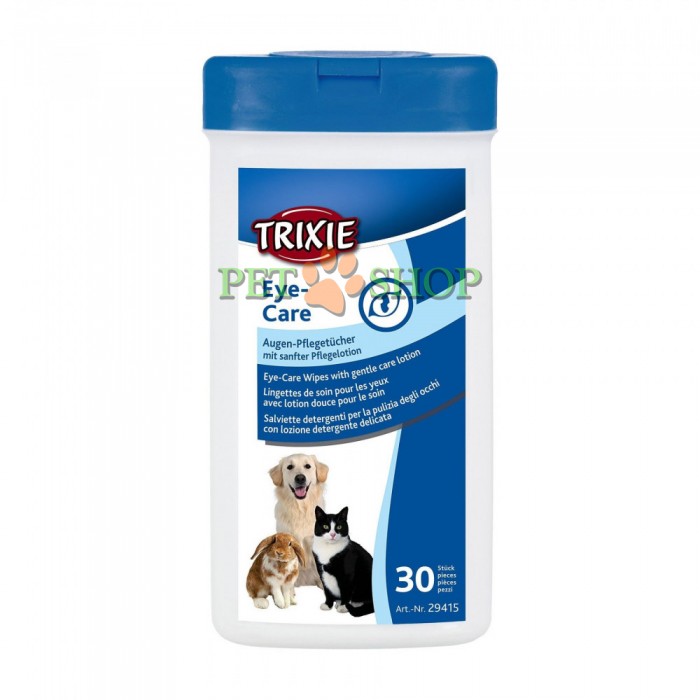 <p><strong>Trixie 29415 Eye Care Влажные салфетки для глаз животных, 30 шт</strong></p>