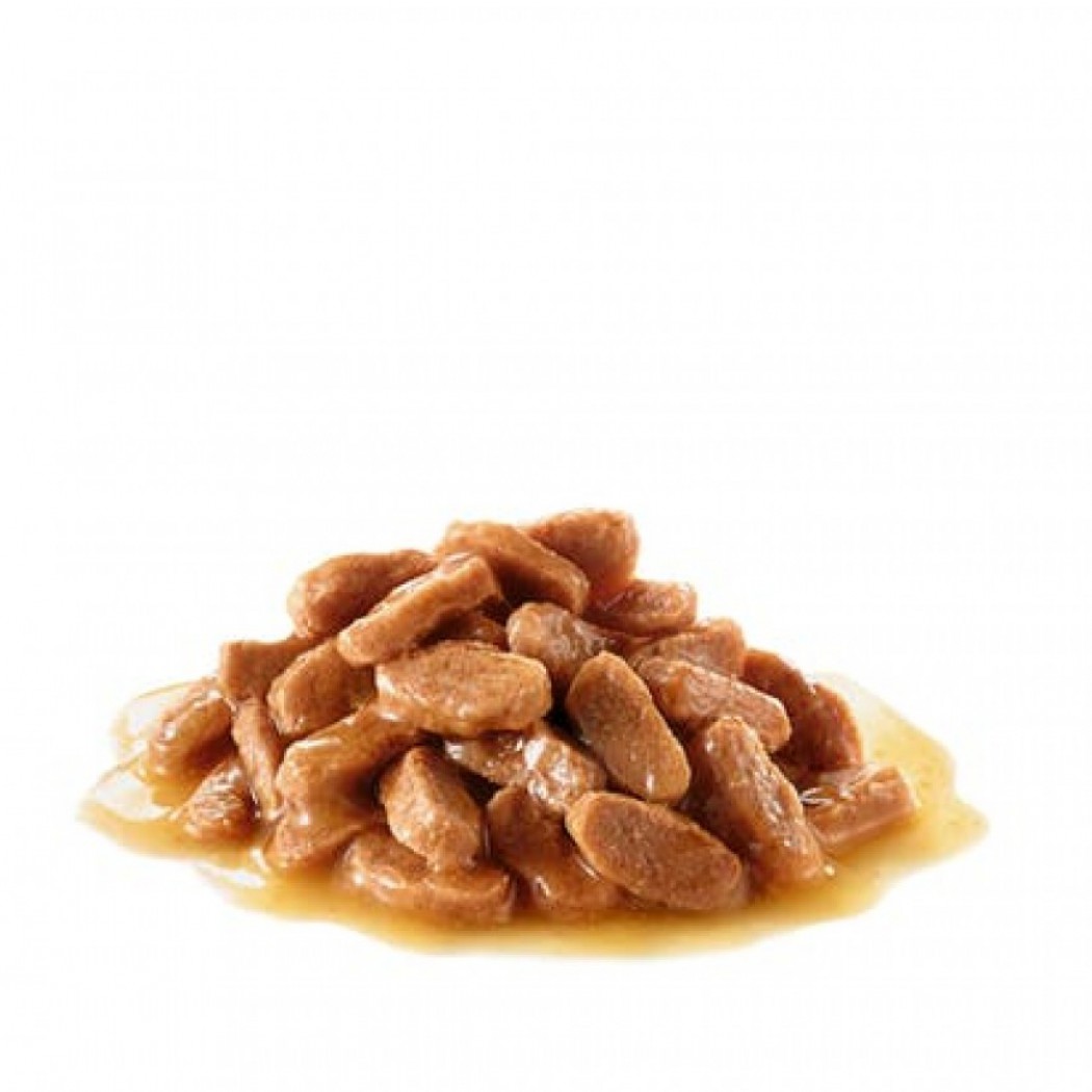 <p><strong>Hrană umedă, echilibrată și completă special adaptată nevoilor nutriționale ale pisicilor adulte sterilizate (carne mărunțită &icirc;n sos).</strong></p>