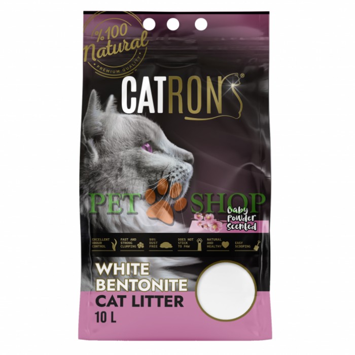 <p><strong>Așternut pentru pisici din bentonită albă de &icirc;naltă calitate și cu aroma de pudră pentru copii.&nbsp;Granule: 1,5 - 4 mm.&nbsp;</strong></p>

<p><strong>100% natural și inofensiv,&nbsp;99% fara praf, 0% mirosuri,&nbsp;Ultra absorbant \ Intarire instantanee \ Calitate ultra premium \ Consum economic</strong></p>