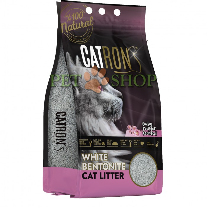 <p><strong>Așternut pentru pisici din bentonită albă de &icirc;naltă calitate și cu aroma de pudră pentru copii.&nbsp;Granule: 1,5 - 4 mm.&nbsp;</strong></p>

<p><strong>100% natural și inofensiv,&nbsp;99% fara praf, 0% mirosuri,&nbsp;Ultra absorbant \ Intarire instantanee \ Calitate ultra premium \ Consum economic</strong></p>