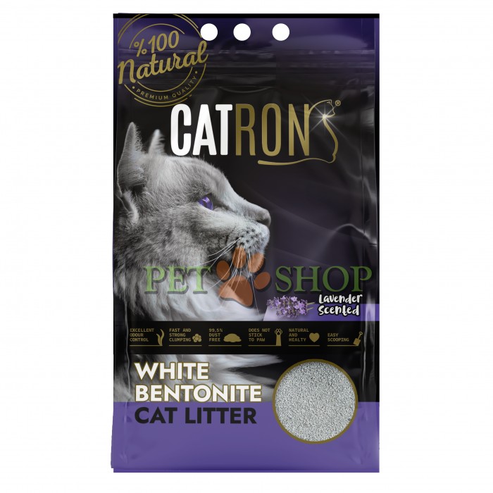 <p><strong>Așternut pentru pisici din bentonită albă de &icirc;naltă calitate cu aroma de lavandă.&nbsp;Granule: 1,5 - 4 mm.&nbsp;</strong></p>

<p><strong>100% natural și inofensiv,&nbsp;99% fara praf, 0% mirosuri,&nbsp;Ultra absorbant \ Intarire instantanee \ Calitate ultra premium \ Consum economic</strong></p>