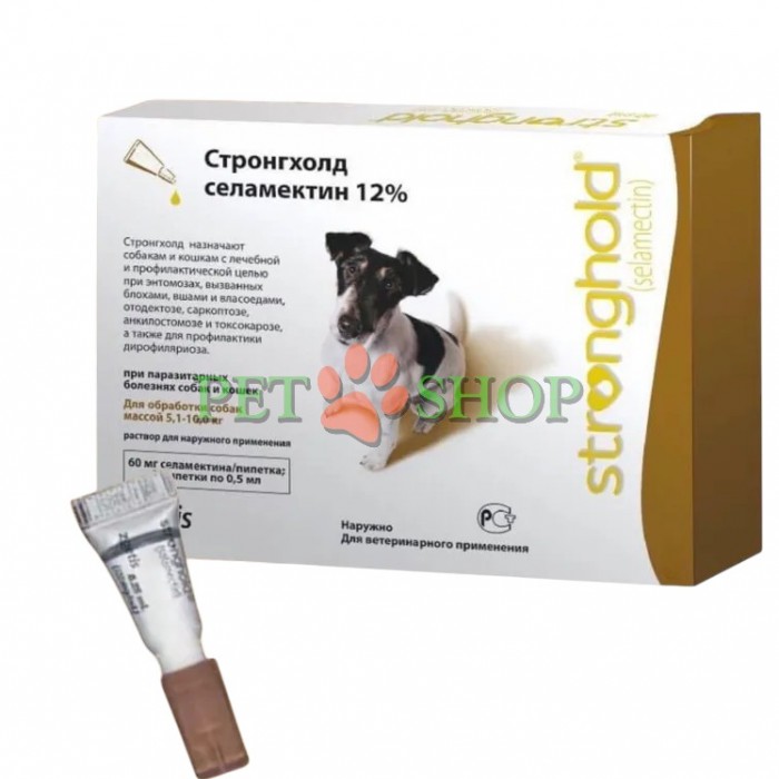 <p>Stronghold&nbsp;(действующее вещество селамектин) - единственный противоблошиный препарат, активный в отношении взрослых блох и их незрелых форм, присутствующих в окружающей среде до начала применения препарата. Он также эффективен против ряда других паразитов: клещ саркоптес, отодектоз - ушной клещ, взрослые особи аскарид, взрослые особи токсокар и анкилостом, профилактика дирофиляриоза (сердечные глисты).</p>