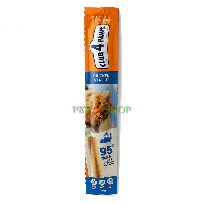 <p><strong>Аппетитное лакомство в виде мясной палочки с курицей и уткой для кошек. Идеальное угощение, чтобы побаловать своего питомца между основными приемами пищи.</strong></p>