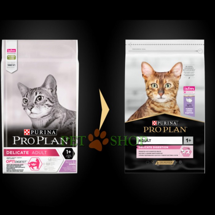 <p><strong>Pro Plan Delicate для взрослых кошек с чувствительным пищеварением, с индейкой, 1.5 kg</strong></p>