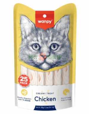 <p><strong>Аппетитное лакомство с кремовой текстурой на основе куриного мяса для взрослых кошек и котят старше 3 месяцев, 25 шт. по 14 грамм (1 пакетик)</strong></p>