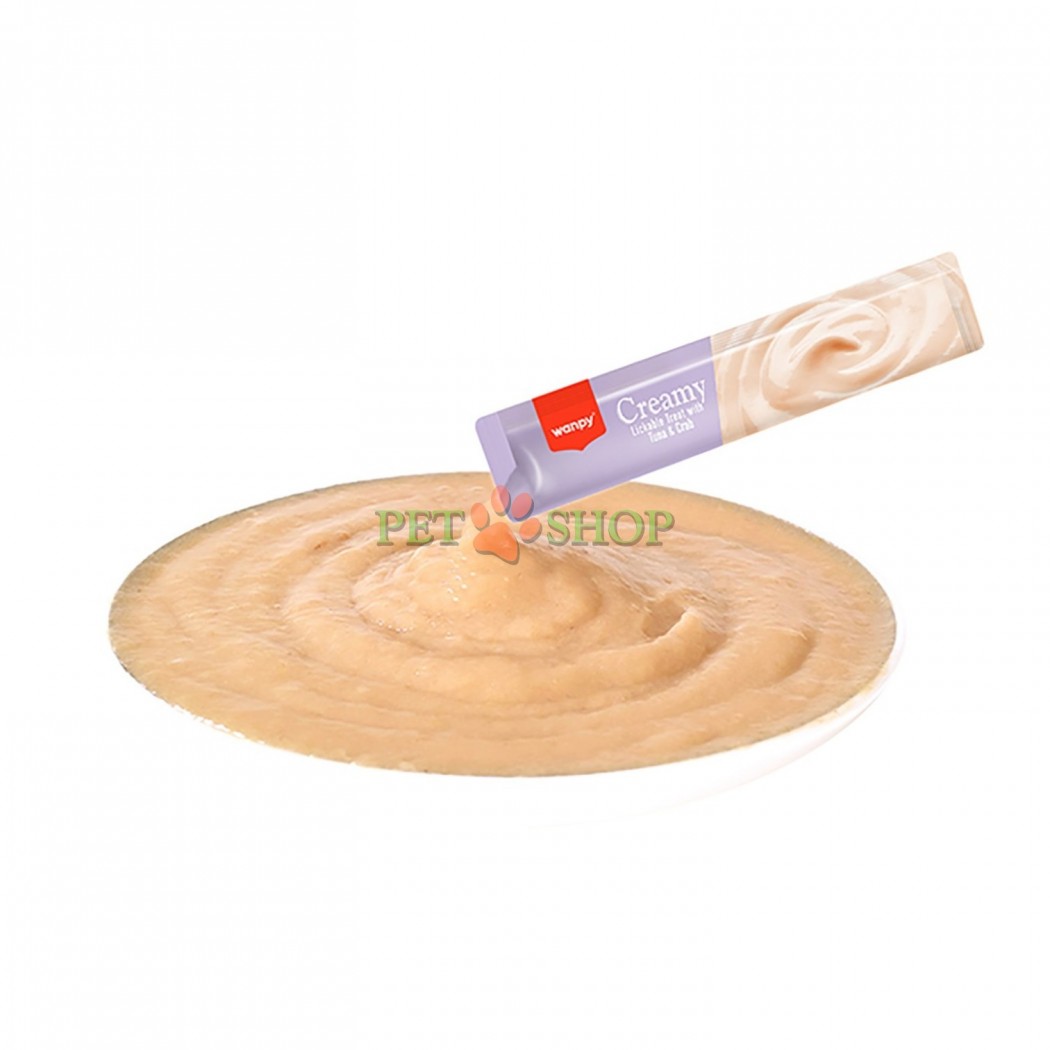 <p><strong>Аппетитное лакомство с кремовой текстурой на основе тунца&nbsp;и краба для взрослых кошек и котят старше 3 месяцев, 25 шт по 14 грамм (1 пакетик)</strong></p>