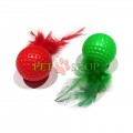 Игрушка пластиковая, мяч с перьями
