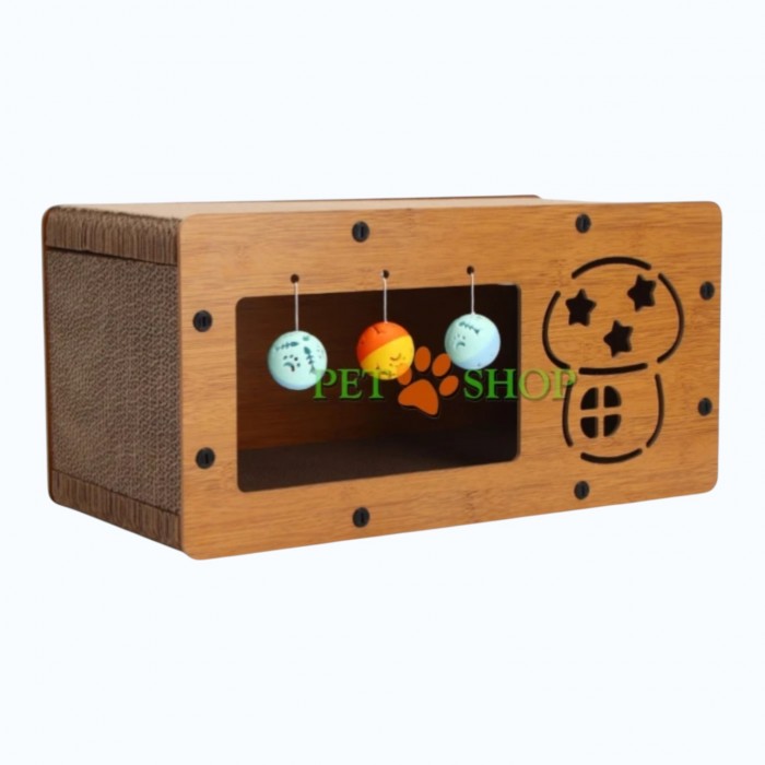 <p>Когтеточка картонная, домик- радио, 60*30*30 см</p>