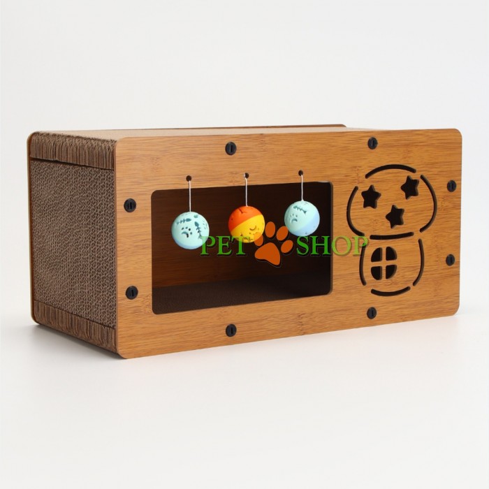 <p>Когтеточка картонная, домик- радио, 60*30*30 см</p>