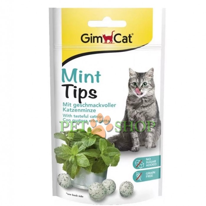 <p><strong>GimCat Mintips - витаминизированные лакомства для кошек, с кошачьей мятой 40 gr, около 65 штук</strong></p>