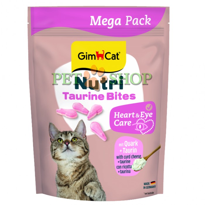 <p><strong>Витамины Gimborn GimCat Nutri Taurine Bites Quark для кошек с творогом и таурином, 1 шт.&nbsp;Содержащийся в ней таурин поддерживает работу сердца и зрение.&nbsp;</strong></p>