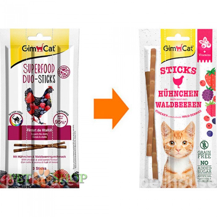 <p><strong>Аппетитное лакомство в виде палочек с куриным мясом и ягодами для кошек. Прекрасная возможность побаловать Вашего питомца с пользой для его здоровья. 3 шт по 5 грамм</strong></p>