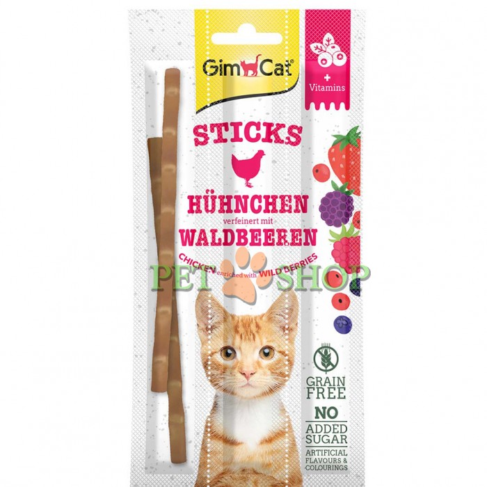 <p><strong>Аппетитное лакомство в виде палочек с куриным мясом и ягодами для кошек. Прекрасная возможность побаловать Вашего питомца с пользой для его здоровья. 3 шт по 5 грамм</strong></p>