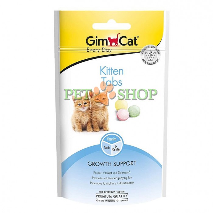 <p><strong>GimCat Kitten Tabs (Growth Complex) -&nbsp;лакомство в таблетках с витаминами, таурином и L-карнитином для поддержки роста котенка</strong></p>