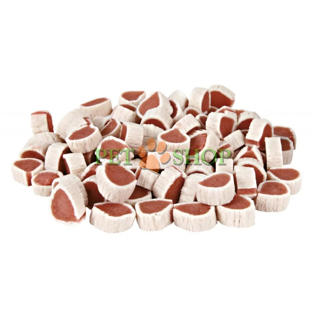 <p>с курицей и минтаем;</p>

<p>содержание мяса не менее 65%, рыбы не менее 18%;</p>

<p>безглютеновая рецептура;</p>

<p>в повторно закрываемой упаковке.</p>

<p>Фасовка: 50гр.&nbsp;Производитель: Германия.</p>